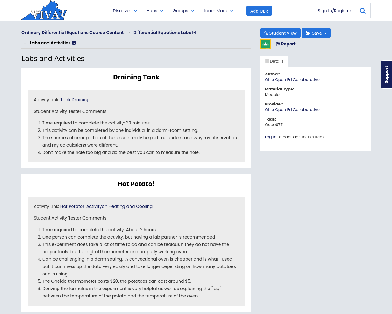 Ordinary Differential Equations Course Content, Differential Equations