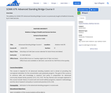 SOWK 679: Advanced Standing Bridge Course II