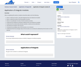 Calculus I Course Content, Application of integrals, Application of integrals modules