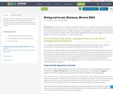 Going out to eat, German, Novice Mid