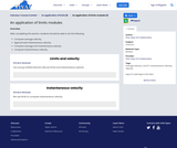 Calculus I Course Content, An application of limits, An application of limits modules