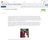 Personality Theory in a Cultural Context