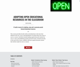 Adopting Open Educational Resources in the Classroom Adopting Open Educational Resources in the Classroom