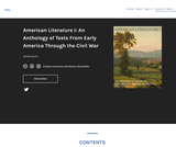 An Anthology of Texts From Early America Through the Civil War An Anthology of Texts From Early America Through the Civil War