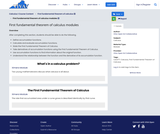 Calculus I Course Content, First fundamental theorem of calculus, First fundamental theorem of calculus modules