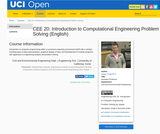 CEE 20: Introduction to Computational Engineering Problem Solving (English)