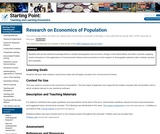 Research on Economics of Population