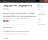 Language and Language Use