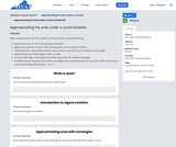 Calculus I Course Content, Approximating the area under a curve, Approximating the area under a curve modules
