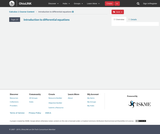 Calculus I Course Content, Introduction to differential equations