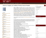 Voices of Virginia: an Auditory Primary Source Reader