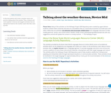 Talking about the weather-German, Novice Mid