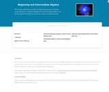 Beginning and Intermediate Algebra