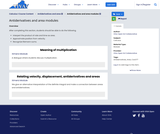 Calculus I Course Content, Antiderivatives and area, Antiderivatives and area modules