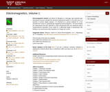 Electromagnetics, Volume 1